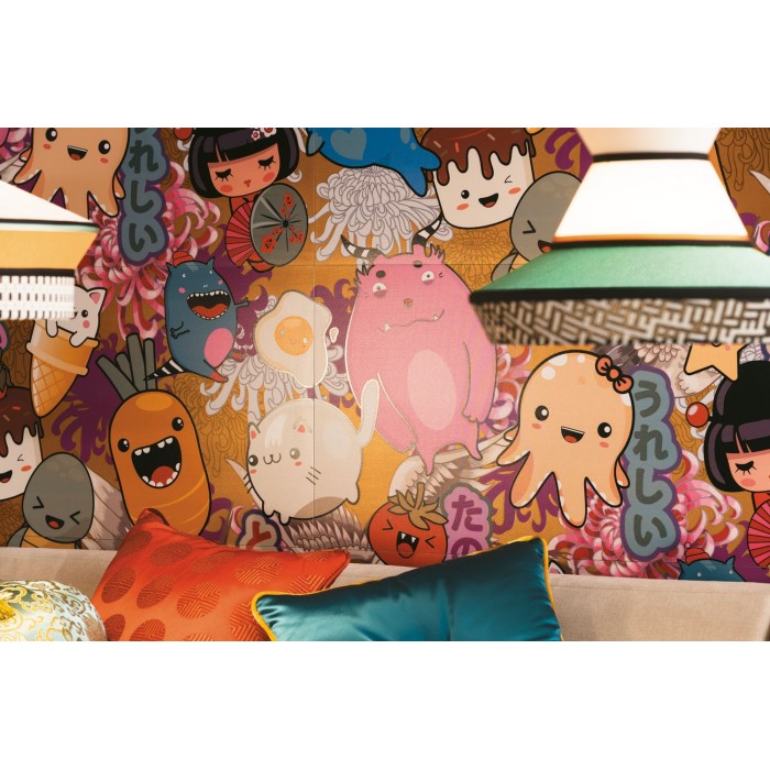 Kawaii - 40x80cm - Teinte decor - Effet papier peint