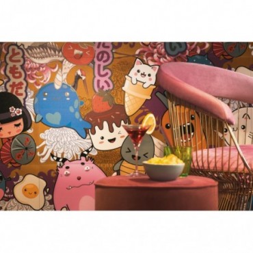 Kawaii - 40x80cm - Teinte decor  - Effet papier peint