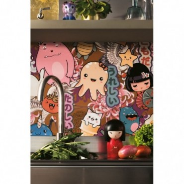 Kawaii - 40x80cm - Teinte decor  - Effet papier peint