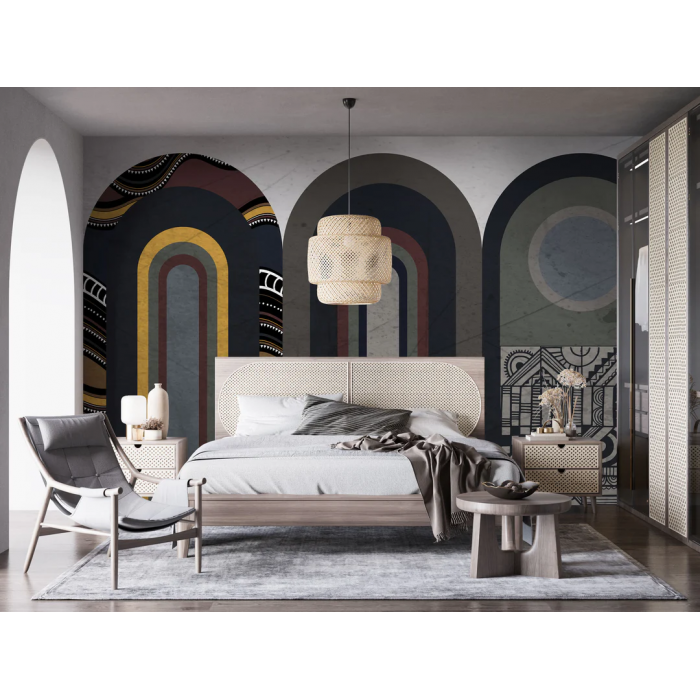 Fresque murale tendance architecturale en arche
