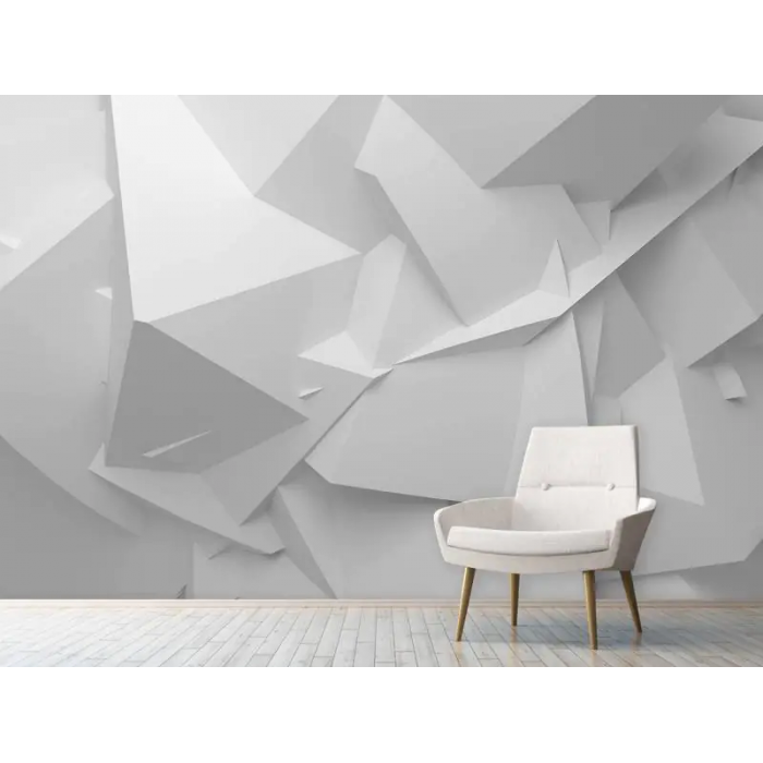 Papier peint 3D abstrait blanc