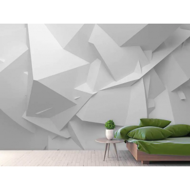 Papier peint 3D abstrait blanc