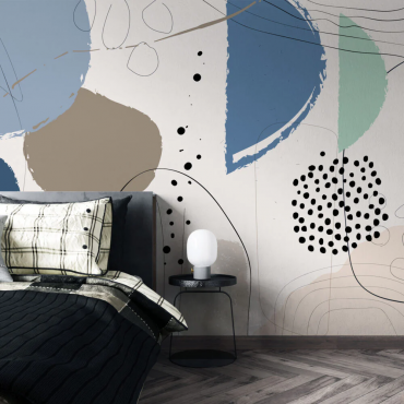 Papier peint abstrait couleurs froides