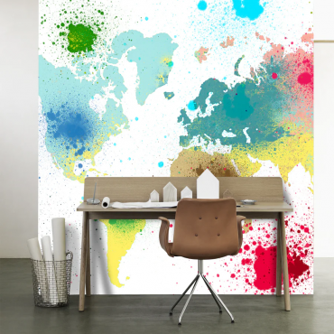 Papier peint carte du monde colorée