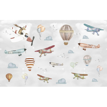 Papier peint avions & montgolfières