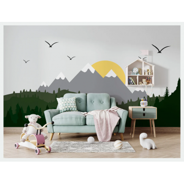 Papier peint montagne chambre enfant