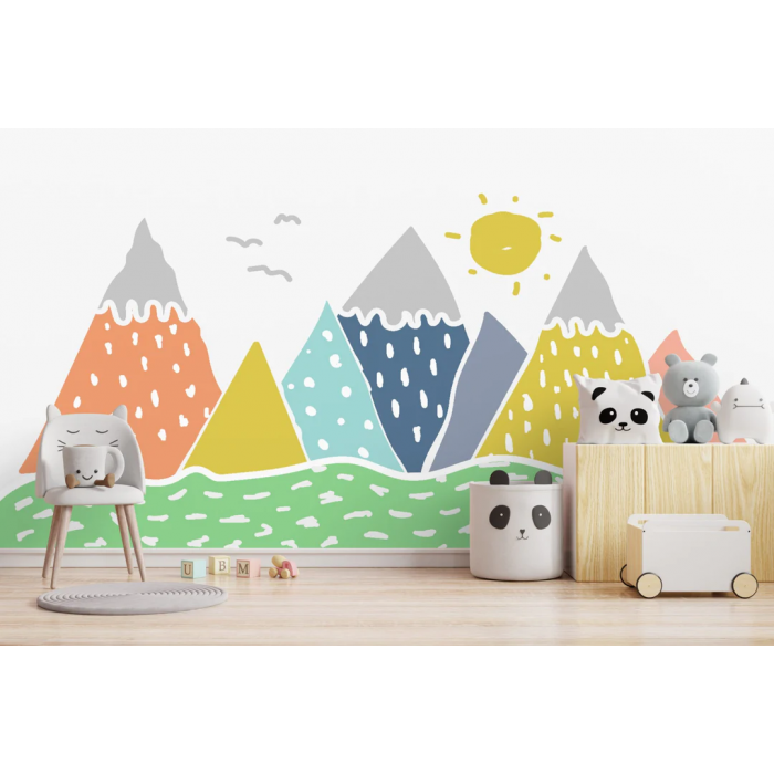 Papier peint montagne colorée