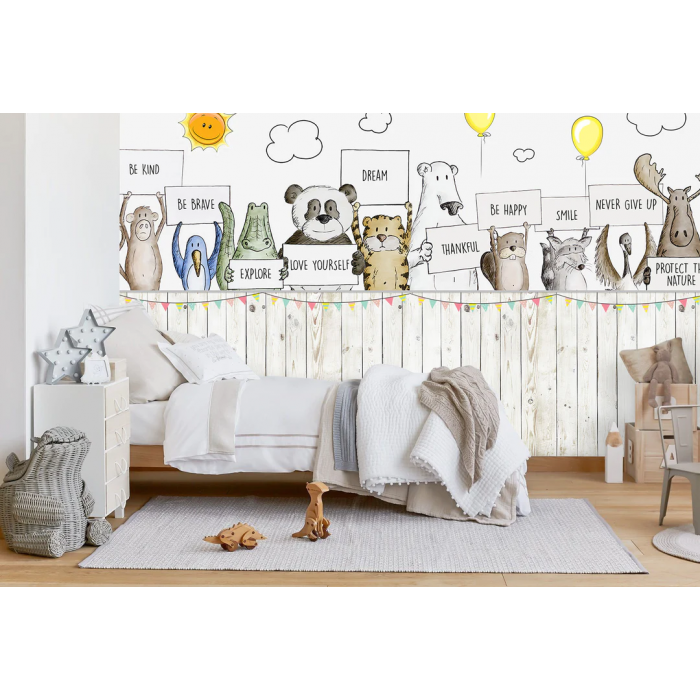 Papier peint chambre enfant panda & Cie