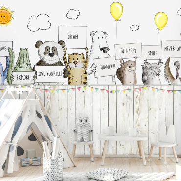 Papier peint chambre enfant panda & Cie