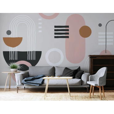Papier peint lignes formes abstraites
