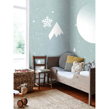 Papier peint montagne enneigée