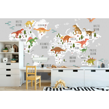 Carte du monde des dinosaures