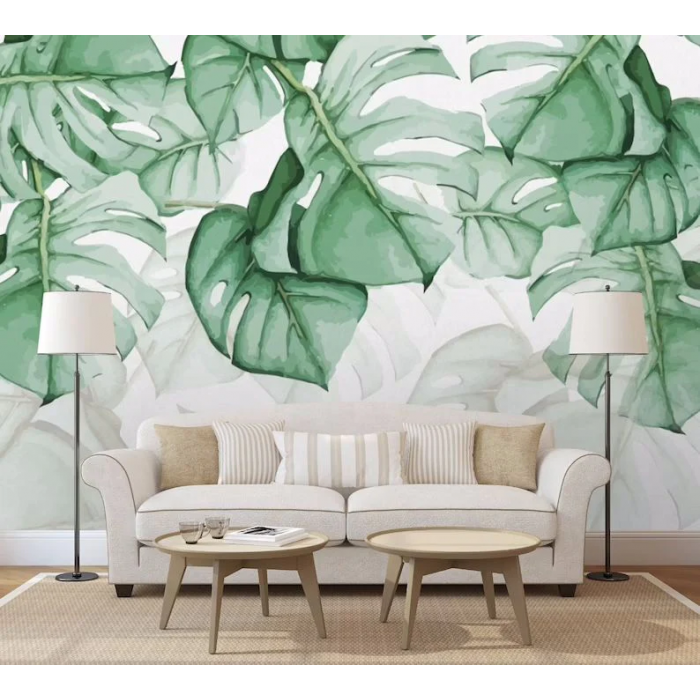 Fresque murale feuille de monstera