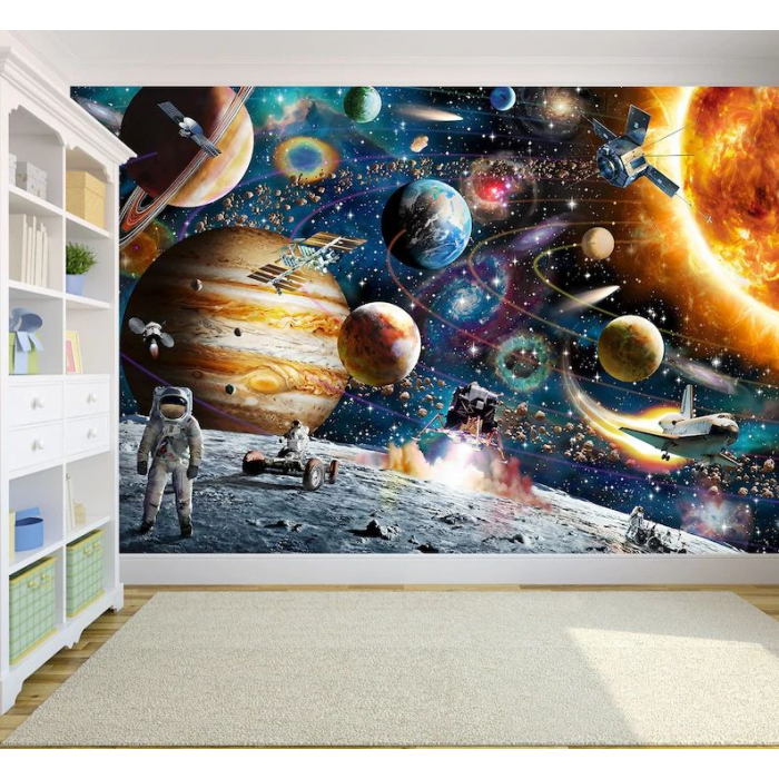 Papier peint panoramique système solaire