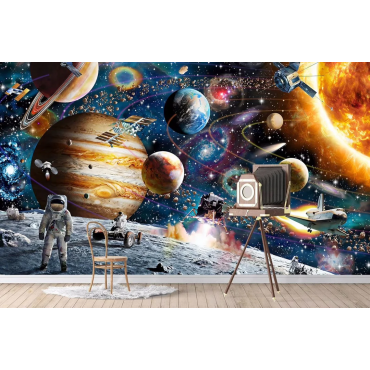 Papier peint panoramique système solaire