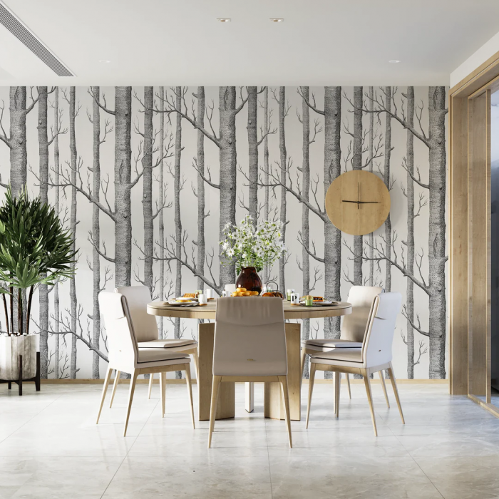Papier peint Woods Noir & Blanc