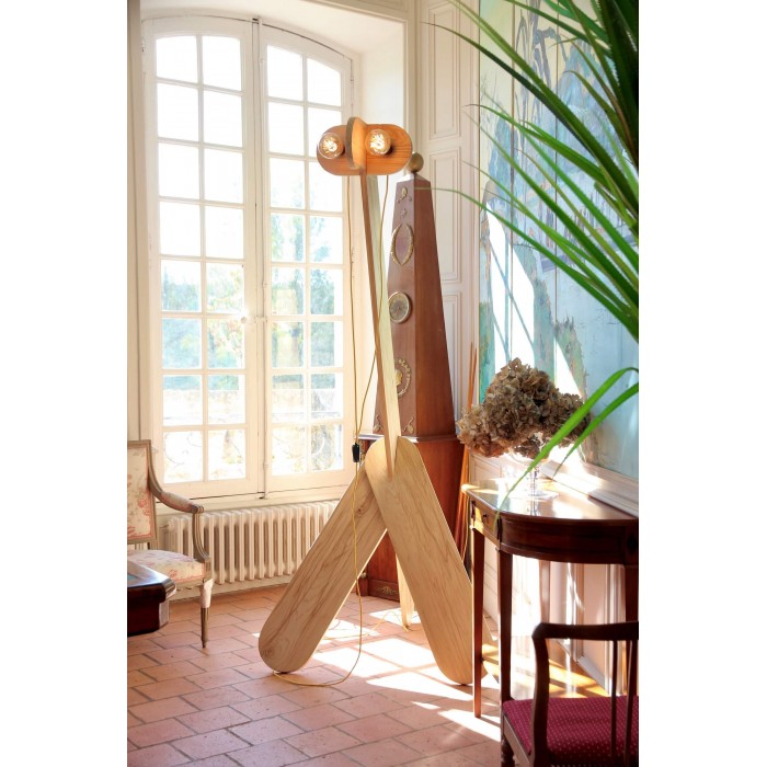 Lampadaire Girafe Original Fait Main - Création Artisanale - 150cm - Noir