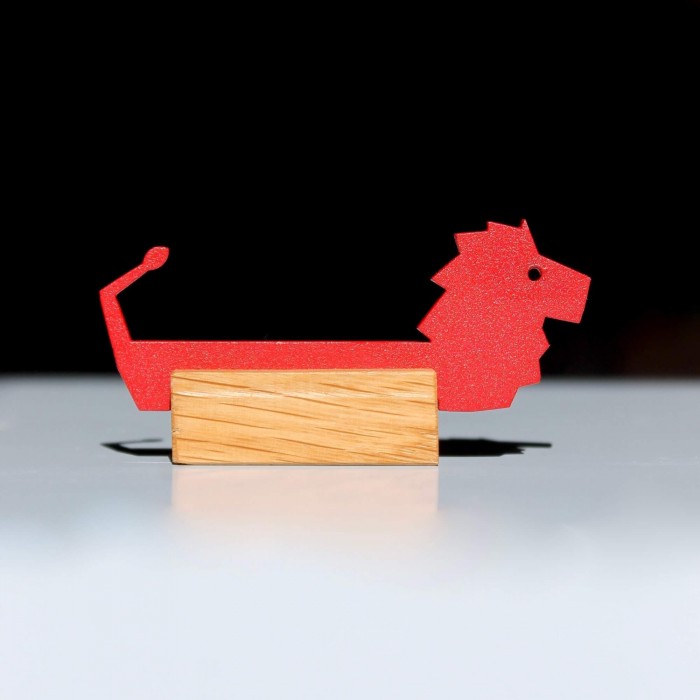 Porte couteau - Lion - Rouge