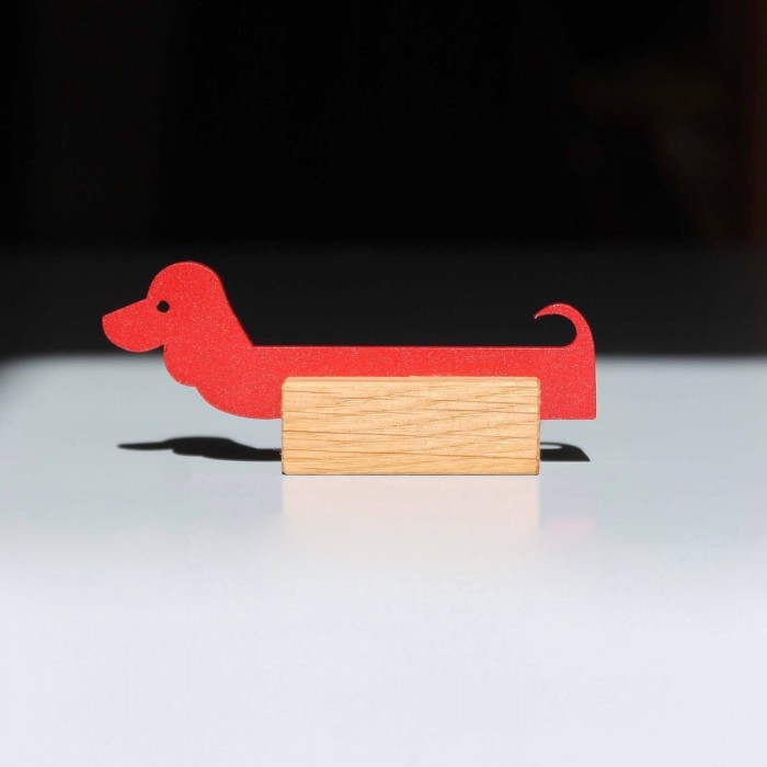 Porte couteau - Teckel - Rouge
