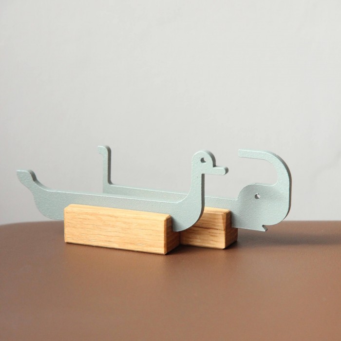 Porte couteau - Eléphant - Bleu-gris