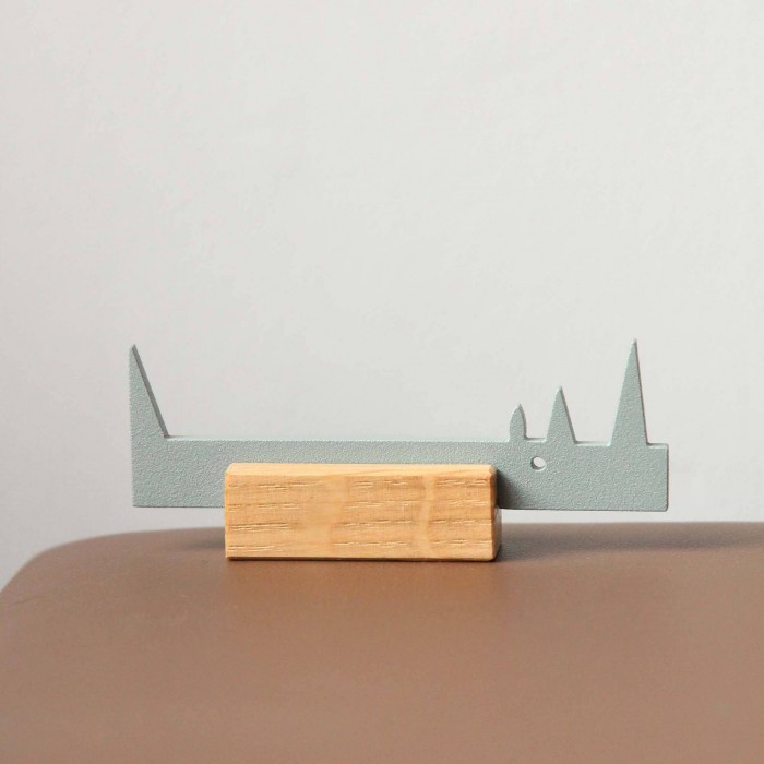 Porte couteau - Rhinocéros - Bleu-gris