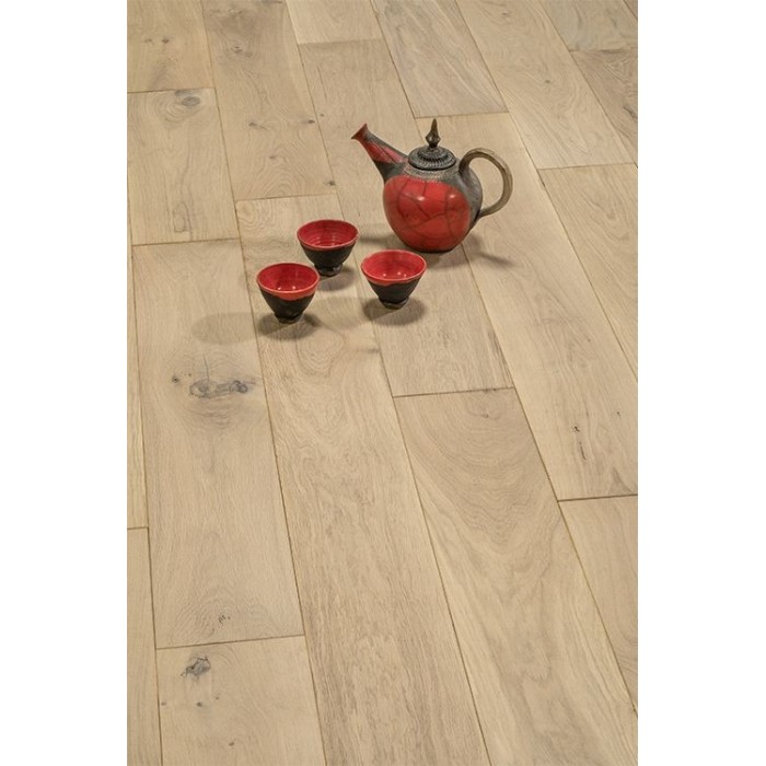 Parquet - Largeur 130mm - Blanc brossé verni mat