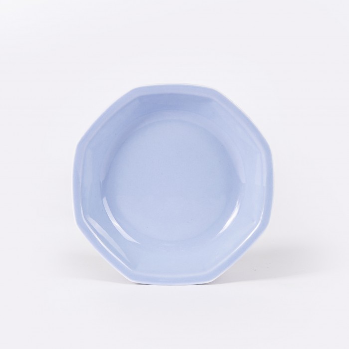 Assiette creuse octogonale 19 cm bleue