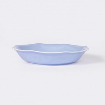 Assiette creuse octogonale 19 cm bleue