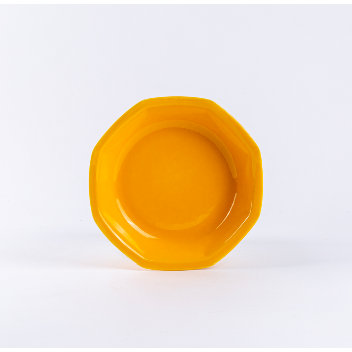 Assiette creuse octogonale 19 cm jaune