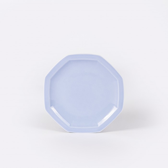 Assiette dessert octogonale 19 cm bleue