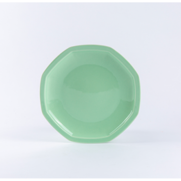 Assiette plate octogonale 25 cm verte