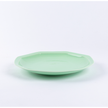 Assiette plate octogonale 25 cm verte