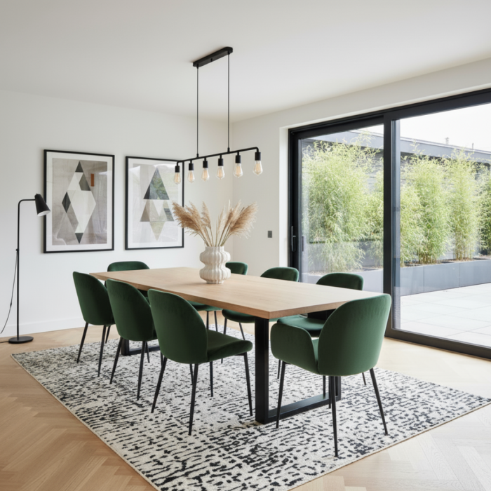 Table en chêne massif et pied en acier (sur-mesure)