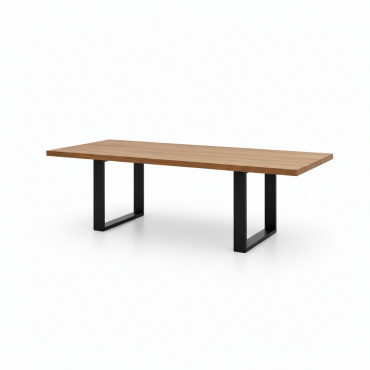 Table en chêne massif et pied en acier (sur-mesure)