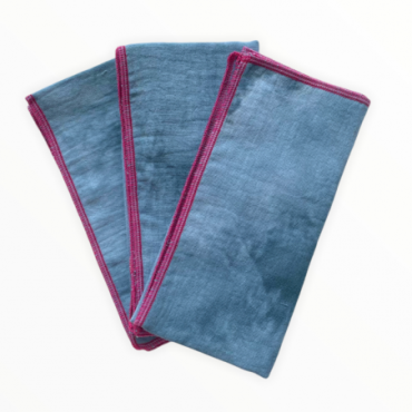 Serviette de table tie and dye bleu en gaze de coton - Indigo