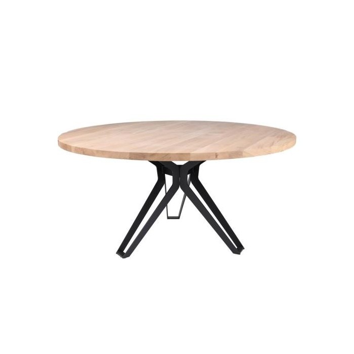 Table ronde en bois avec pied métal